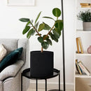 Cotton Rope Plant Basket, Woven Basket Planter for 11 inch Pot, Round Indoor Tree Pot Cover, Storage Bin Organizer, Modern Basket for Plants and Home Decor, 12.5”X12.5”, Black by GreenHaven Gardens