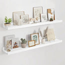 Floating Picture Ledge Shelves 36 Inch Solid Oak Wood Set of 2, Rustic Wall Storage Shelves with Lip, Kids Bookshelf, Photo & Picture Ledge Shelves for Bedroom, Living Room, Kitchen by CozyNest Decor