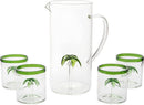 Palm Tree Pitcher & 4 Glasses Set Decanter, 9 oz