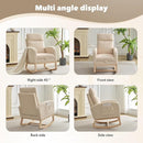 Rocking Chair Nursery, Nursing Rocking Chairs with Foot Rest for Mom Nursery, Rocker Glider Chair with High Backrest for Living Room, Bedroom, Upholstered Lounge Chair with Solid Wood Base for Relaxin by TinyTreasures Baby Boutique