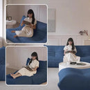 Luxury Sofa Couch Chair, Lazy Floor Seating, Fireside Bean Bag Chair, Ergonomic Tatami Sofa Lounger for Living Room, Bedroom, Office, 3 Seat, Blue by CozyNest Decor