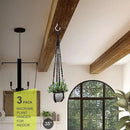 RIFNY Macrame Plant Hanger for 5 to 10 Inch Plant Pots, 35 Inch Indoor Handmade Woven Rope Hanger Kits with Hooks and Wood Beads, Hanging Planter Basket Holder for Boho Home Decor (Black, 3 Pack) by GreenHaven Gardens