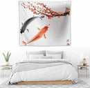 Houselerax Japanese Koi Fish Tapestry, Cherry Blossoms Asian Oriental Flower Branch Koi Fish Carp Tapestries Wall Hanging for Bedroom Living Room Office Decor 60"x50" by CozyNest Decor