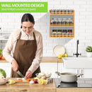 Bamboo Spice Rack Organizer, 3 Tier Spice Jars Shelf for Kitchen Countertop or Wall Mounting by CozyNest Decor