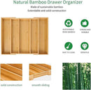 Utoplike Bamboo Expandable Kitchen Drawer Organizer, Adjustable Utensil Holder and Cutlery Tray Organiser, Drawer Divider for Silverware, Flatware, Knives in Kitchen, Bedroom, Living Room, 5 Slot by CozyNest Decor
