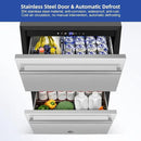 Tylza 24 Inch Under Counter Drawer Fridge, Built-in Beverage Refrigerator for Home and Commercial Use, Stainless Steel Door, Fast Cooling, Low Noise, 37-65 °F by CozyNest Decor