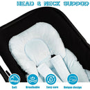 GFU Infant Car Seat Insert Head and Body Support, Reversible Newborn Insert for Carseat with Strap Pads, Soft Stroller Cushion Pillow Insert for Boys and Girls, Fits for Stroller, Swing, Lightblue by TinyTreasures Baby Boutique