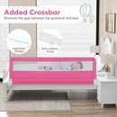 BABY JOY Bed Rails for Toddlers, 71'' Extra Long, Swing Down Bed Guard w/Safety Strap, Folding Baby Bedrail for Kids Twin, Double, Full Size Queen & King Mattress (71-Inch, Pink) by TinyTreasures Baby Boutique