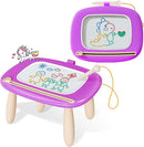 Kikidex Toddler Magnetic Drawing Board, Age 1-3, Purple, Toddler Girl Toys, Doodle Board Pad, Learning & Educational Toys for 1-3 Year Olds, Includes Board, Pen, 4 Table Legs by TinyTreasures Baby Boutique