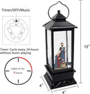 Eldnacele Musical Snow Globe Lantern Lighted Lamp USB Lined in Swirling Glitter Water Lantern Lamp Christmas Nativity Decoration Hurrican Light Timer 12" (Nativity) by CozyNest Decor