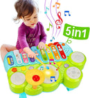 Baby Musical Toys 3 in 1 Piano Keyboard Xylophone Drum Set for 1 Year Old Girls Boys Toys Age 2 Music Instrument Learning Toys Toddlers 1-3 0-2 First Birthday Gift Infant Baby Toys 6 9 12 18 Month by TinyTreasures Baby Boutique