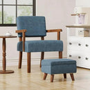 Accent Chair Set of 2 with Table, Living Room Chairs with Soft Seat and Armrests for Living Room Bedroom Reading Room Waiting Room, Lake Blue (AC01) by CozyNest Decor