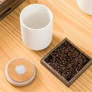 Ceramic Canister Set for Kitchen, 3pcs White Ceramic Kitchen Canisters for Countertop with Airtight Wood Lids, Large Flour and Sugar Containers for Coffee, Tea, Spice by CozyNest Decor