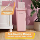 JOYMOOP Pink Mop and Bucket with Wringer Set for Home, with 3 Reusable Microfiber Mop Pads, Hands-Free Self-Cleaning System, Suitable for Floor Cleaning and Wall Cleaner by CozyNest Decor
