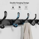 Tatub 29" Rustic Coat Rack Wall Mount with Shelf, Entryway Wall Hooks with Shelf, Coat Hangers for Bathroom, Living Room, Bedroom, Black