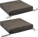 Classic Accessories Ravenna Water-Resistant 23 x 23 x 5 Inch Square Patio Seat Cushion Slip Cover & Foam, Dark Taupe, Lounge Chair Cushion by GreenHaven Gardens