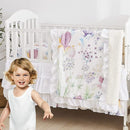 Brandream Wildflower Butterfly Crib Bedding Sets for Girls Farmhouse Baby Nursery Bedding Blanket Set Romantic Purple White, 6 Pieces by TinyTreasures Baby Boutique