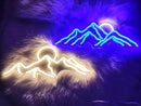 Ulalaza LED Decorative Lights USB Mountains Sunrise Sunset Led Neon Signs Home Decoration Wall Art Holiday Gift Brightness Adjustable 16.5''x11.8'' by CozyNest Decor