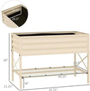 Outsunny Raised Garden Bed with Galvanized Steel Frame, Storage Shelf and Bed Liner, Elevated Planter Box with Legs for Vegetables, Flowers, Herbs, Cream by GreenHaven Gardens