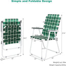 VINGLI Patio Lawn Webbed Folding Chairs Set of 2, Outdoor Beach Chair Portable Dining Chair for Outdoor Yard, Garden (Dark Green, Classic) by GreenHaven Gardens