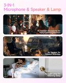 Wireless Bluetooth karaoke Microphone, 5-in-1 Portable Handheld Microphone for iPhone, Karaoke Microfono with Dynamic Lights for Car / Home Party, Music Record, Duet Singing Mic for Kids Adults-White by TinyTreasures Baby Boutique