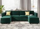 Belffin Modular Sectional Sofa Oversized U Shaped Sectional Couch with Reversible Chaise Velvet Modular U Shape Sofa with Storage Seat Green by CozyNest Decor