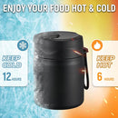 17oz Soup Thermo for Hot Food Kids Insulated Vacuum Food Jar with Stainless Steel Spoon Wide Mouth Thermo Leakproof Lunch Food Container Kids Hot Lunch Box (Black) by TinyTreasures Baby Boutique