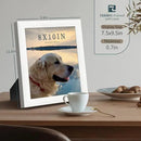 8x10 Picture Frame Set - 3 Pack, Textured White Solid Wood, HD Tempered Glass, Gallery Photo Frame, Table or Wall Display by CozyNest Decor