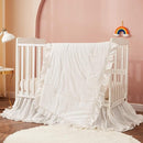 Brandream Farmhouse Crib Bedding Sets for Girls and Boys | 3 Piece Nursery Set White| Baby Comforter, Fitted Crib Sheet, Crib Skirt Included，100% Washed Cotton by TinyTreasures Baby Boutique