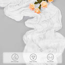 10FT 12 Pack White Cheesecloth Table Runner 20 x 120 Inch Long Rustic Gauze Cheese Cloth Table Runner for Wedding Bridal Baby Shower Table Decorations Boho Fabric Sheer Birthday Party Table Decor by CozyNest Decor