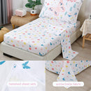 PERFEMET Girls Toddler Bedding Colorful Flower Blossom Comforter Set Butterfly Print Toddler Bedding Sets Ultra Soft Lightweight Bed-in-A-Bag for Toddlers(4 Pieces, White) by TinyTreasures Baby Boutique