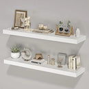 Floating Shelves for Wall,40" W x 8" D x 1.5" H, Wooden Wall Mounted Display Shelves with Invisible Brackets for Living Room, Bedroom, Bathroom, Kitchen Decor and Storage, Set of 2, White by CozyNest Decor