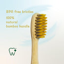 Children Bamboo Toothbrushes for 3 y+ Tots, BPA Free Bristles, Medium Soft, 6 PCS Bamboo Toothbrush for Dental Hygiene, Compostable and Sustainable, Classic Rounded Handle for Easy Grip by TinyTreasures Baby Boutique