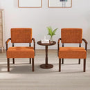 Accent Chair Set of 2 with Table, Living Room Chairs with Soft Seat and Armrests for Living Room Bedroom Reading Room Waiting Room (Orange), Linen, AC01 by CozyNest Decor