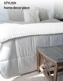 YnM Chunky Throw Blanket, Medium-Weight, Hand Knitted with Chenielle Yarn, Skin Friendly, Ventilated and Breathable, Machine Washable, Home Décor Piece for Couch, Sofa and Bed (White, 50x60 Inch) by CozyNest Decor