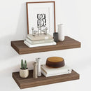 24 Inch Floating Shelves, 12 Inch Deep Floating Shelves for Wall, Floating Shelf with Invisible Brackets, Deep Shelves for Bathroom, Bedroom, Living Room, 2 Pack, Walnut by CozyNest Decor