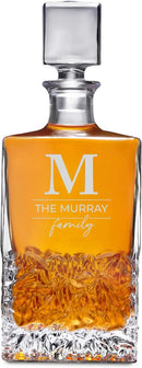 Personalized Rectangle Whiskey Decanter Set for Men 700ml Luxury Gift for Dad, Him, Boyfriend - Liquor Decanters with 2 or 4 Glasses for Birthday, Retirement, Weddings - 24 Engraved Design Options by CozyNest Decor