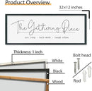 SRSZHIYUE The Gathering Place Sign Wall Decor Art 32"×12" for Large Kitchen Dining Room Wood Framed Wall Hanging (Black) by CozyNest Decor