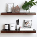Homeforia 24inch Walnut Floating Shelves for Wall, High End Solid Real Wood 24in Floating Shelf for Bathroom, Dark Brown 24 inch Long Floating Shelves, Heavy Duty Bracket, 24 X 6.5 X 1.75 in, Set of 3 by CozyNest Decor