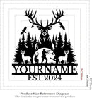 Personalized Deer Forest Name metal Signs,Custom Shed Metal Wall Decor,Black Deer Metal Wall Art Decor,Deer Home Metal Signs Plaques,Outdoor wall Decorative Signage (Style D) by CozyNest Decor