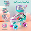 Girls Roller Skates for Kids Beginners 4 Size Adjustable Roller Skates, Light UP 8 Wheels for Girls Roller Skate Fun Illuminating Roller Skate for Kids Boys patines para niñas by TinyTreasures Baby Boutique