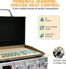Brand-Man 3-Burner Portable Propane Gas Griddle with Lid - 28,000 BTU Flattop Griddle Grill, 504 Sq. In., Folding Side Tables, Rolling Cart for Outdoor BBQ, Camping, Patio by GreenHaven Gardens