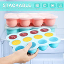 3 Pcs Baby Food Storage Container 12 Cup Silicone Baby Food Freezer Tray with Lid Stackable Reusable Silicone Freezer Tray for Food Vegetable Fruit Puree and Breast Milk(Multicolor) by TinyTreasures Baby Boutique