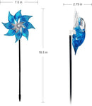 Hausse 10 Pack Reflective Pinwheels with Stakes, Extra Sparkly Pin Wheel for Garden Decor, Bird Repellent Devices Deterrent to Scare Birds Away from Yard Patio Farm, Blue by CozyNest Decor