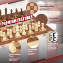 Chess Checkers Backgammon 3-in-1 Board Games Sets, Wooden Chess Set for Adults & Kids, 17.2" Lightweight Checkers Board Game,Strategy Backgammon Sets for Adults, Travel Chess Board Game Pieces Storage by TinyTreasures Baby Boutique