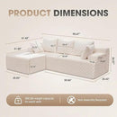 Hobestluk 96” Modular Sectional Sofa Couches L-Shape Couch 3 Seat Modular Sofa Memory Foam Sectional Couches for Living Room, Cloud Couch with Oversized Chaise (White, Checked (Left Facing Chaise)) by CozyNest Decor
