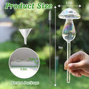 Plant Watering Globes, 4PCS Iridescent Rainbow Gradient Color Clear Glass Mushroom Self Watering Spikes Planter Insert, Automatic Plant Waterer Bulbs Devices for All Plants 9" L × 3.5" D by GreenHaven Gardens
