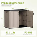 Devoko Outdoor Storage Cabinet 26 Cu Ft with Lockable Doors, Horizontal Storage Shed Waterproof Patio Tools Storage Box for Sofa Cushions, Gardening Tools and Accessories (Beige) by GreenHaven Gardens