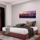Fochorlo Large Chicago Canvas Modern City Skyline Wall Art Downtown Night Picture Prints Ready To Hang 20"X48" by CozyNest Decor