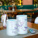 Flickering Flameless Candles, Butterflies Purple LED Candles with Remote Timer, Set of 2 Battery Operated Candle for Valentine Wedding Birthday by GreenHaven Gardens